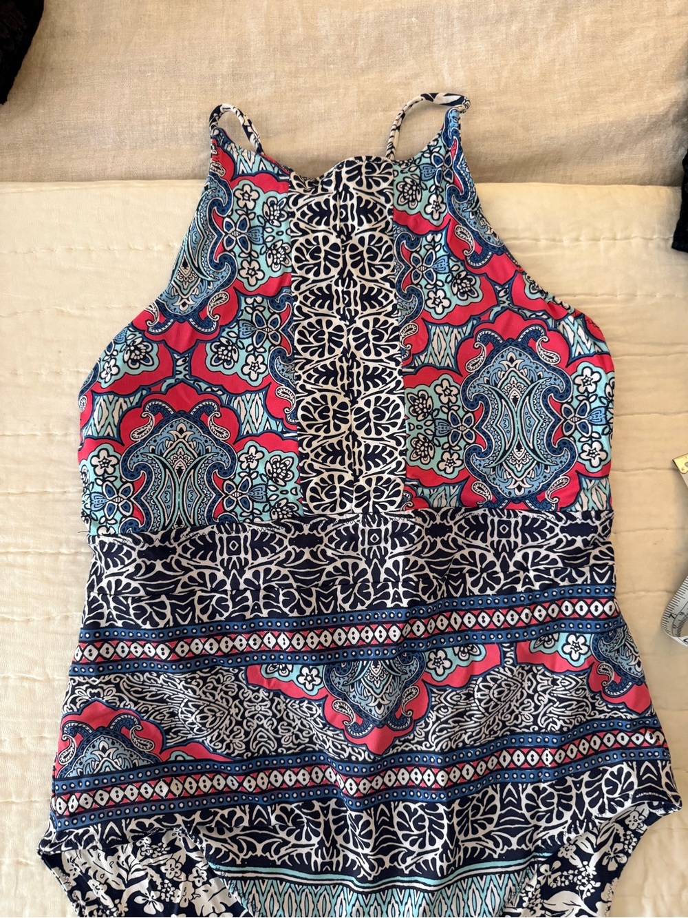 Tommy Bahama reversible high neck one piece